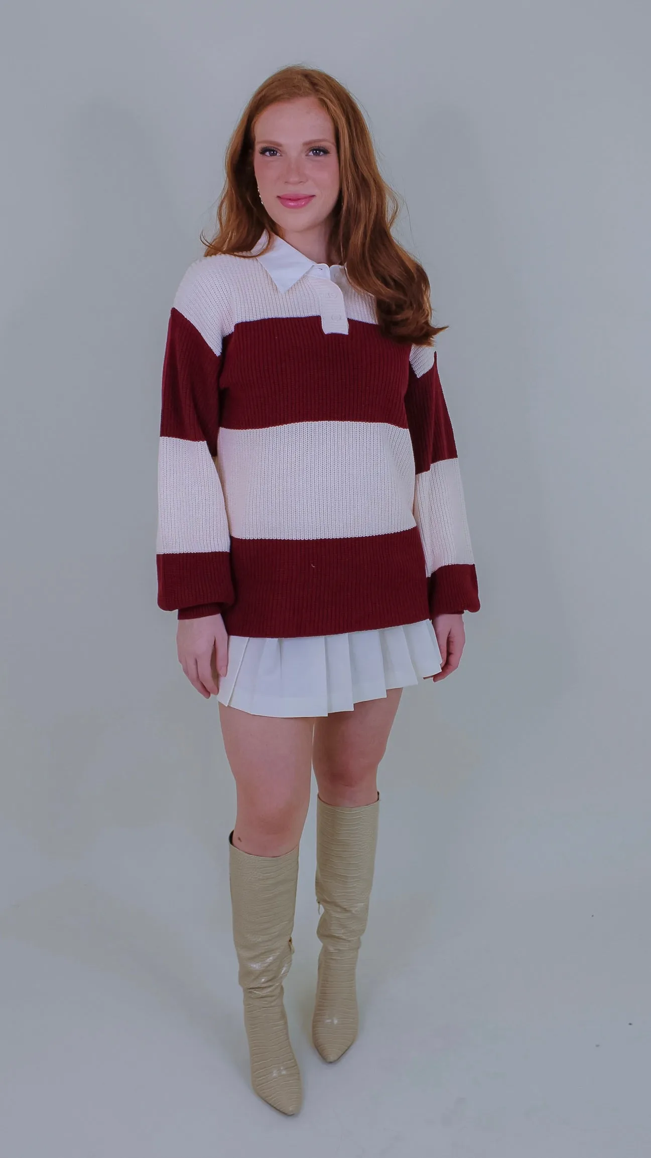 Davis Wine Striped Sweater
