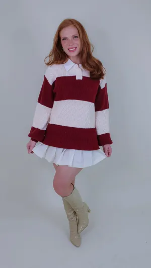 Davis Wine Striped Sweater