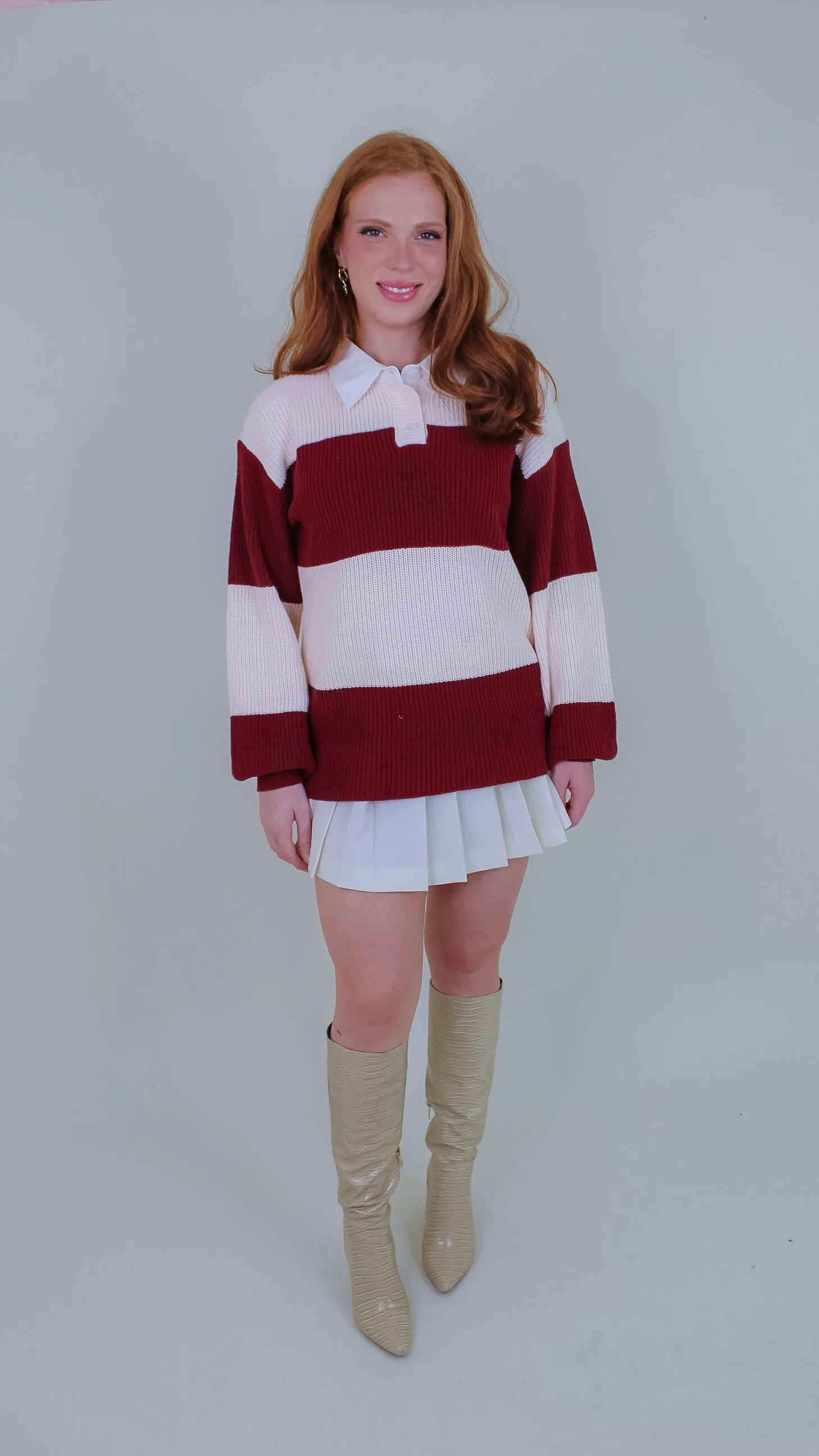 Davis Wine Striped Sweater