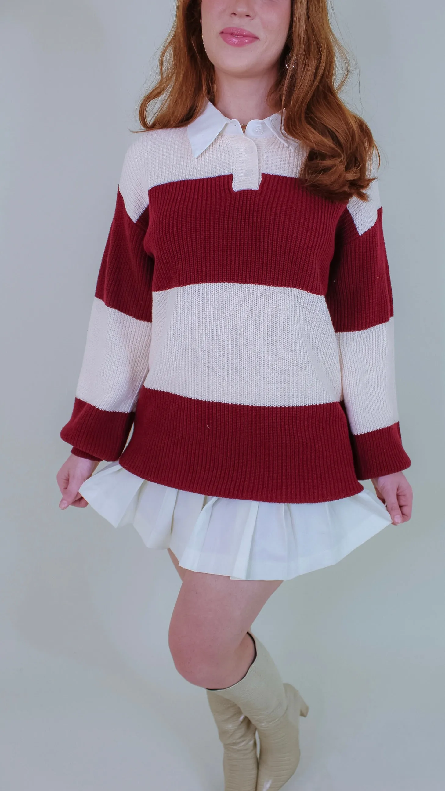 Davis Wine Striped Sweater
