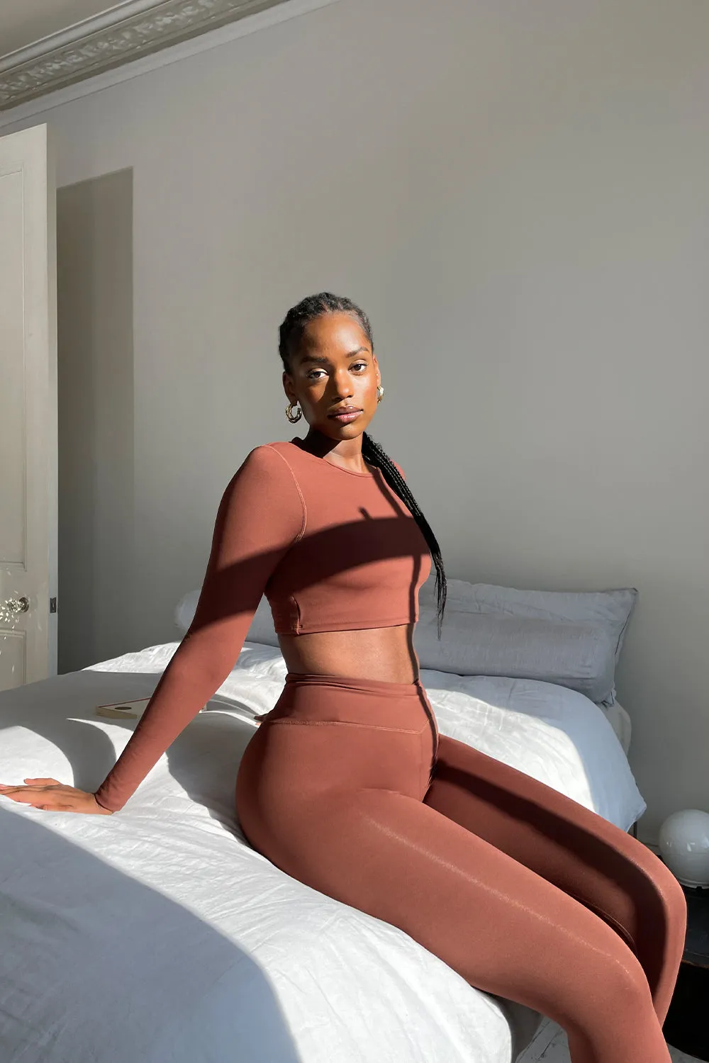 DAYFLEX WRAP HIGH WAISTED LEGGING - WALNUT