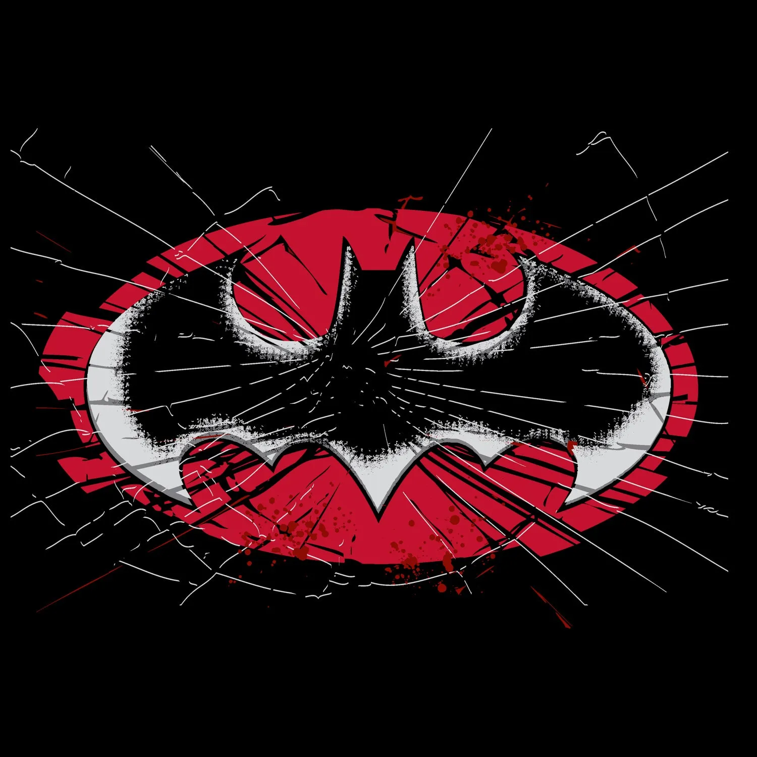 DC Comics Batman Logo Glass Official Kid's T-Shirt (Black)