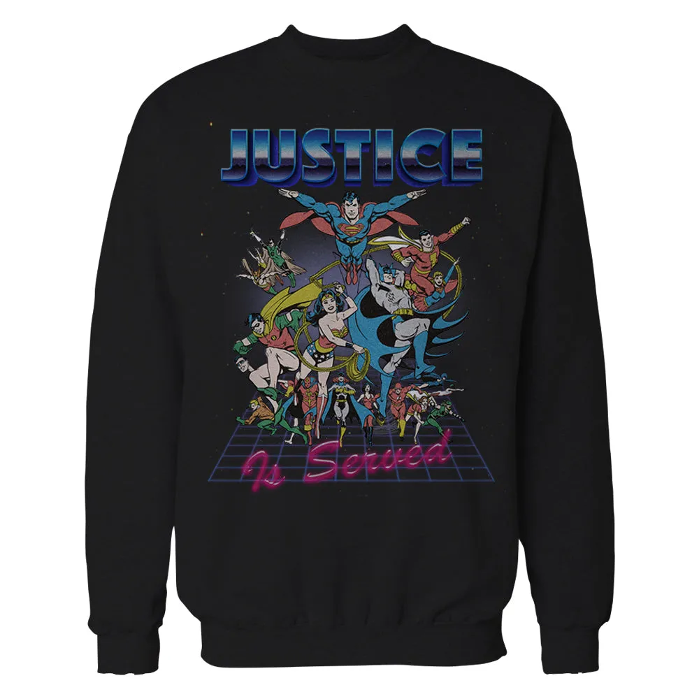 DC Comics Justice League Retro 80s Served Official Sweatshirt (Black)
