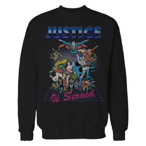 DC Comics Justice League Retro 80s Served Official Sweatshirt (Black)
