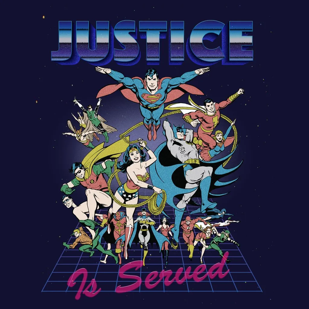 DC Comics Justice League Retro 80s Served Official Women's T-shirt
