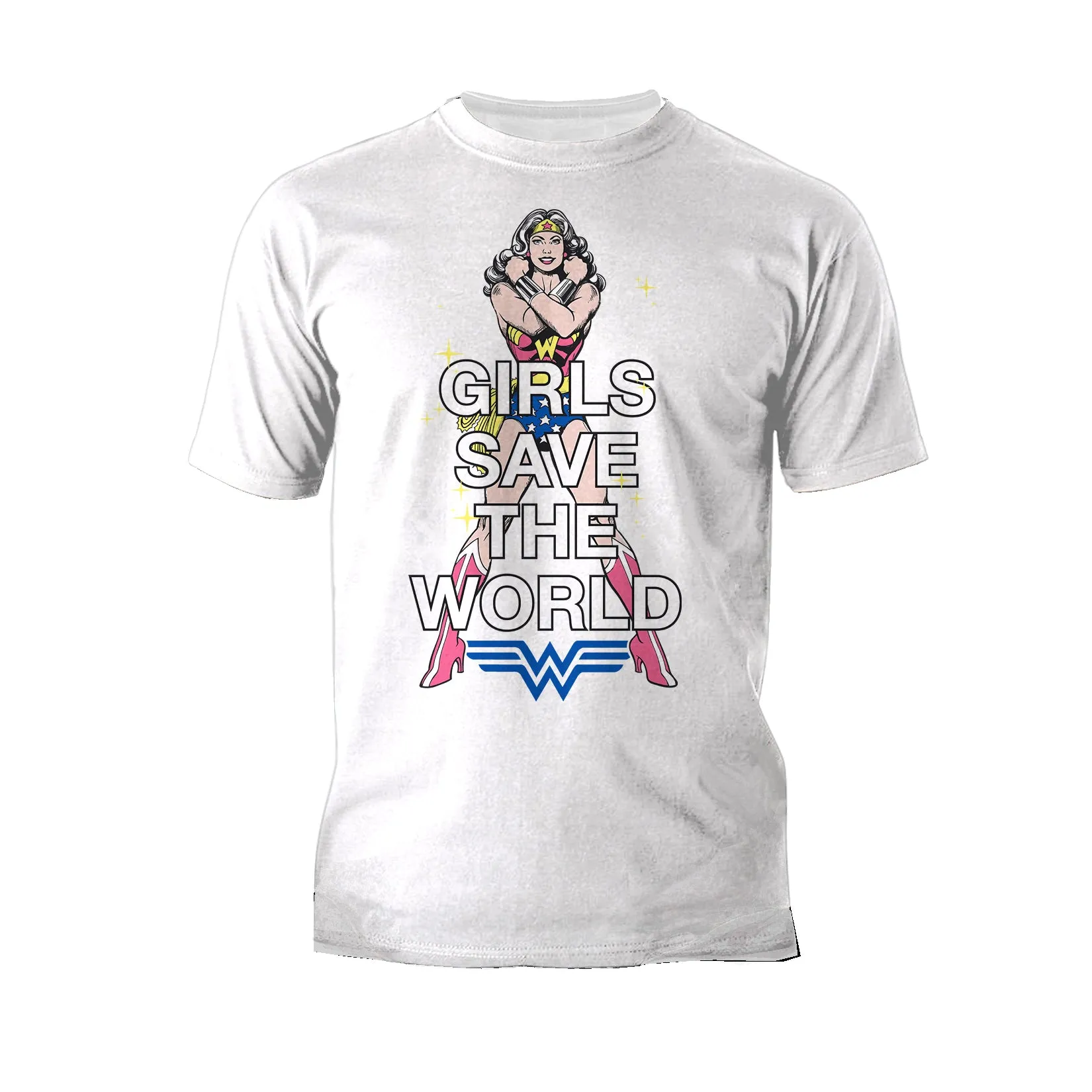 DC Comics Wonder Woman Girls Save World Official Men's T-Shirt
