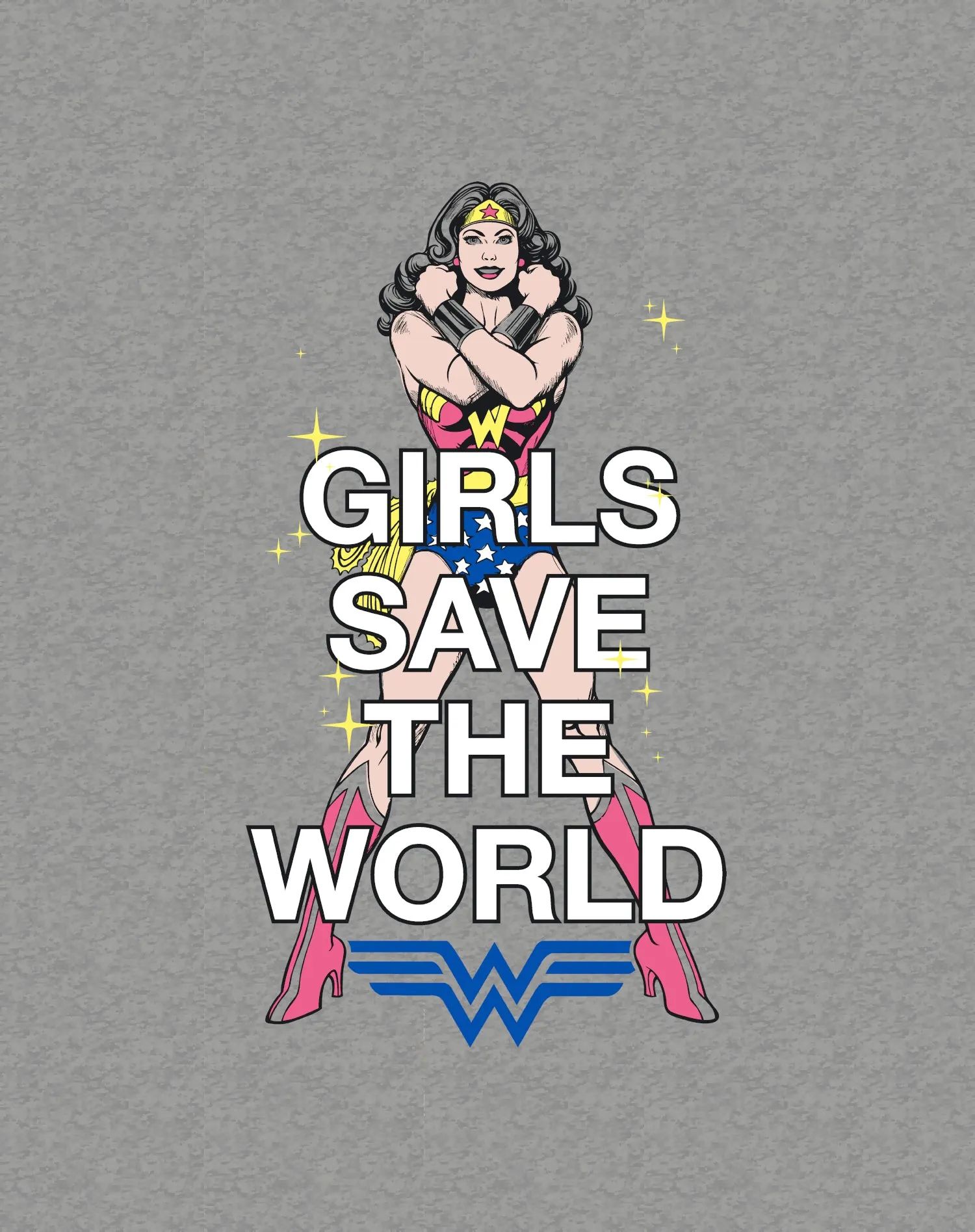 DC Comics Wonder Woman Girls Save World Official Men's T-Shirt