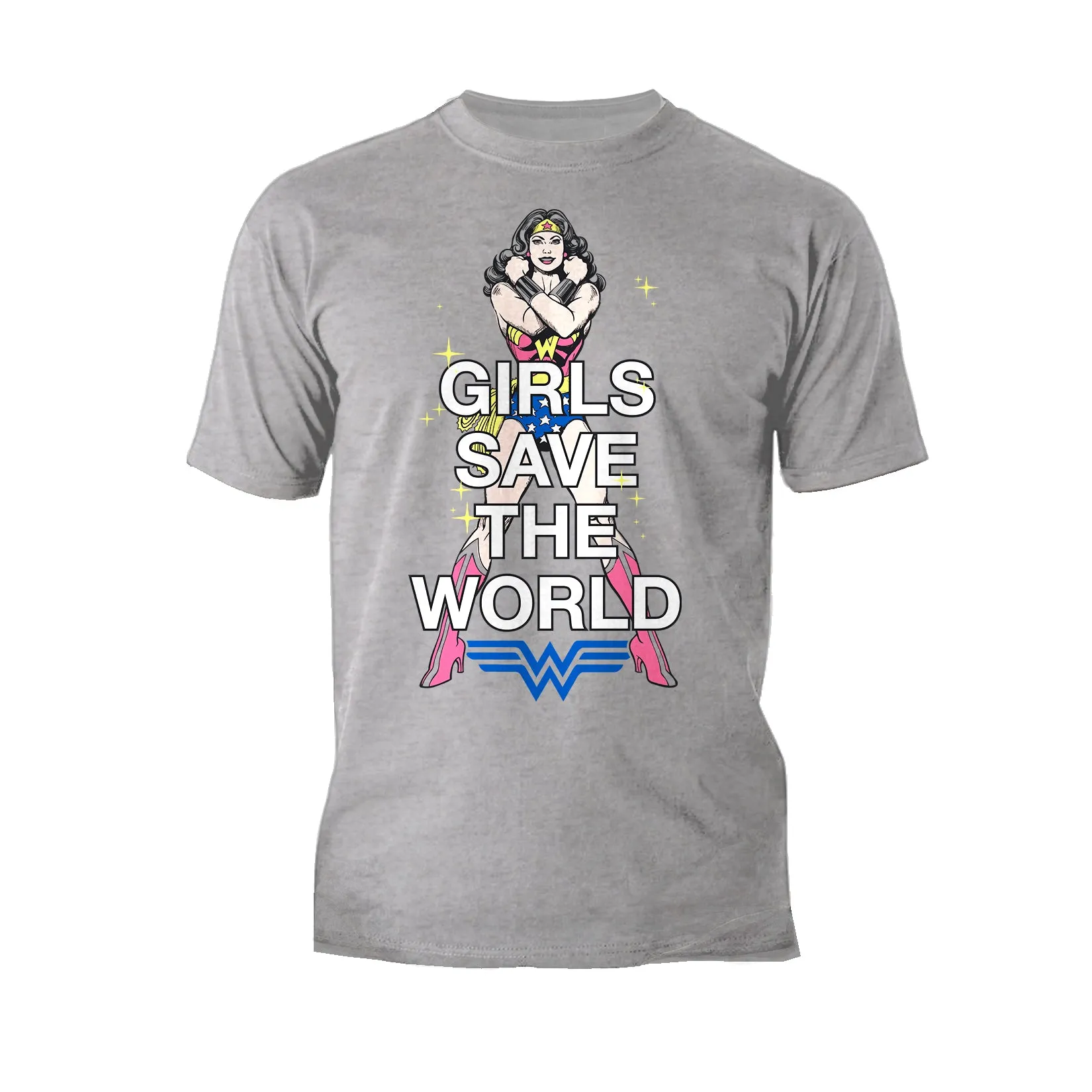 DC Comics Wonder Woman Girls Save World Official Men's T-Shirt