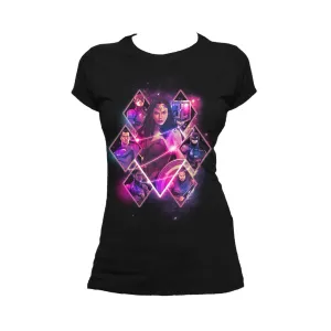 DC Justice League Neon Wonder Woman Official Women's T-shirt (Black)
