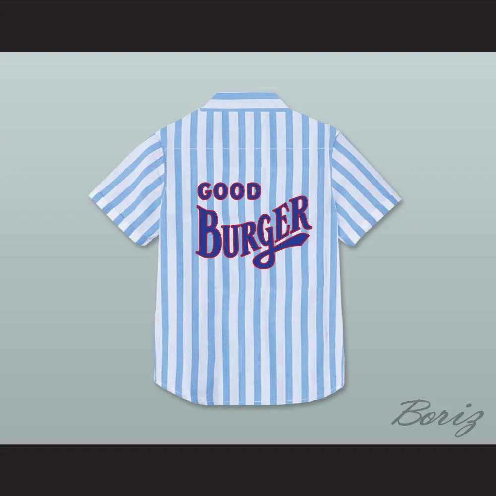 Dexter Good Burger Light Blue/ White Striped Polo Shirt 4