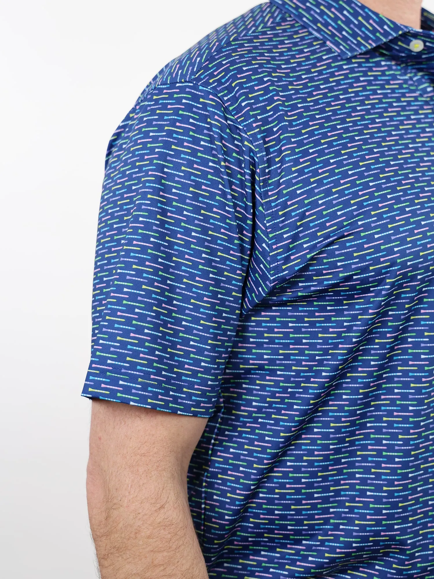 Donald Ross Mens Classic Fit CHARLOTTE Polo - NAVY MULTI