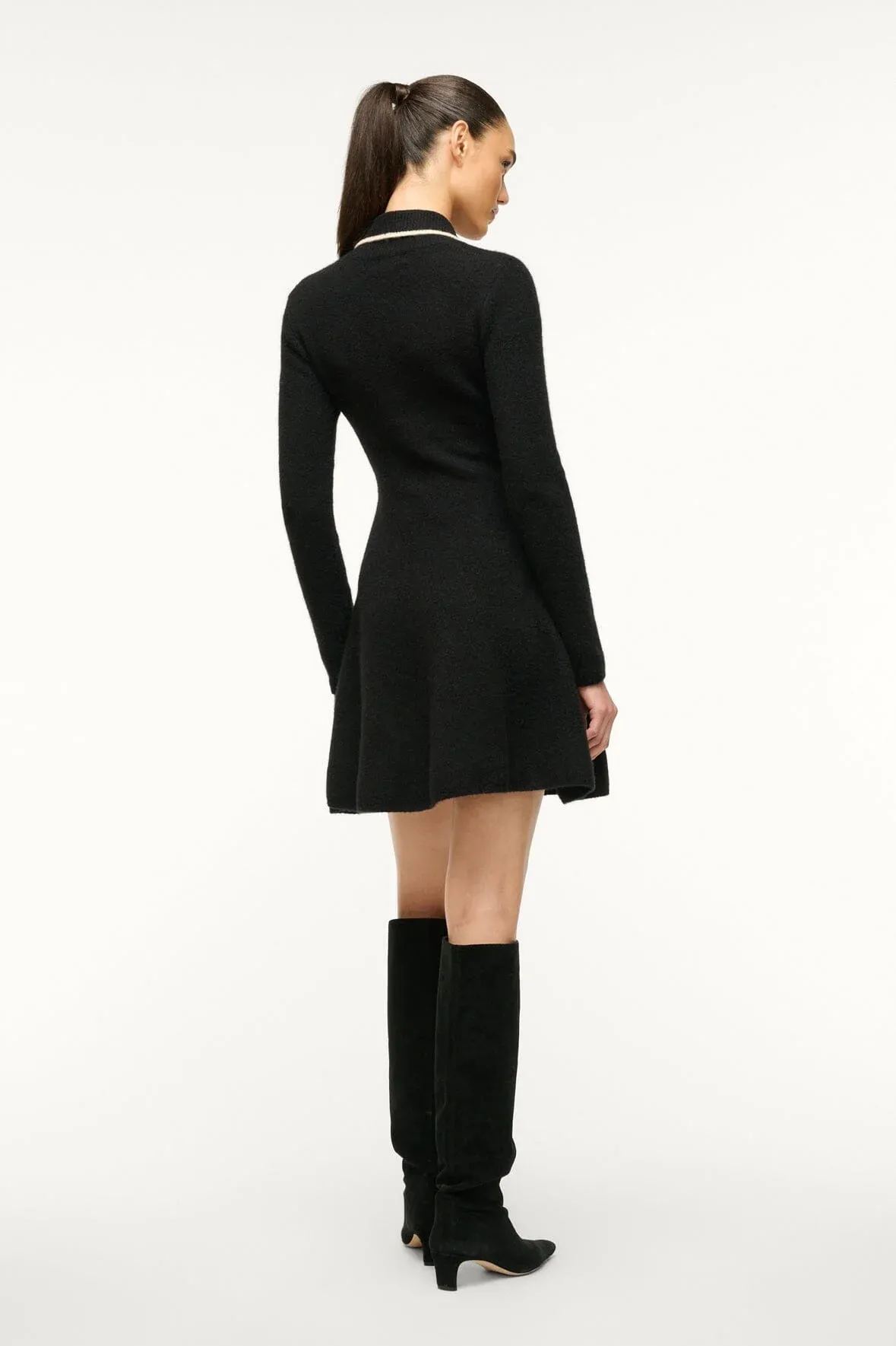 DUJOUR DRESS IN BLACK/IVORY