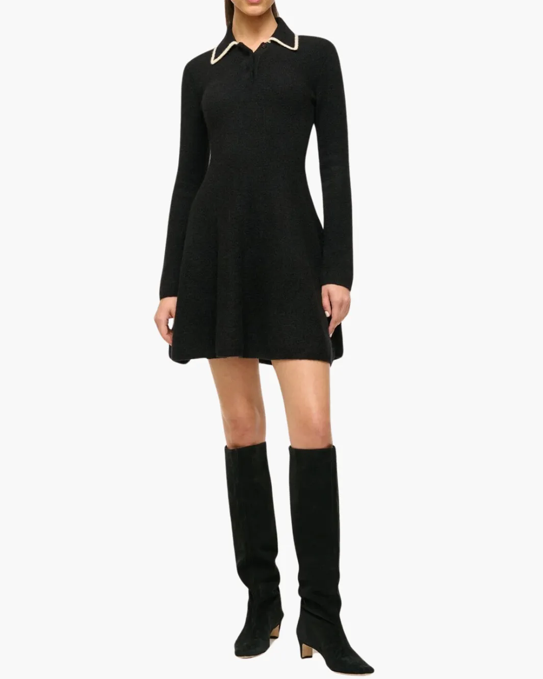 DUJOUR DRESS IN BLACK/IVORY