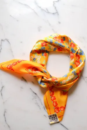 Echo Chinon Silk Scarf, Colorful, Bright, Yellow, Red, White, Square Shape, 1960s