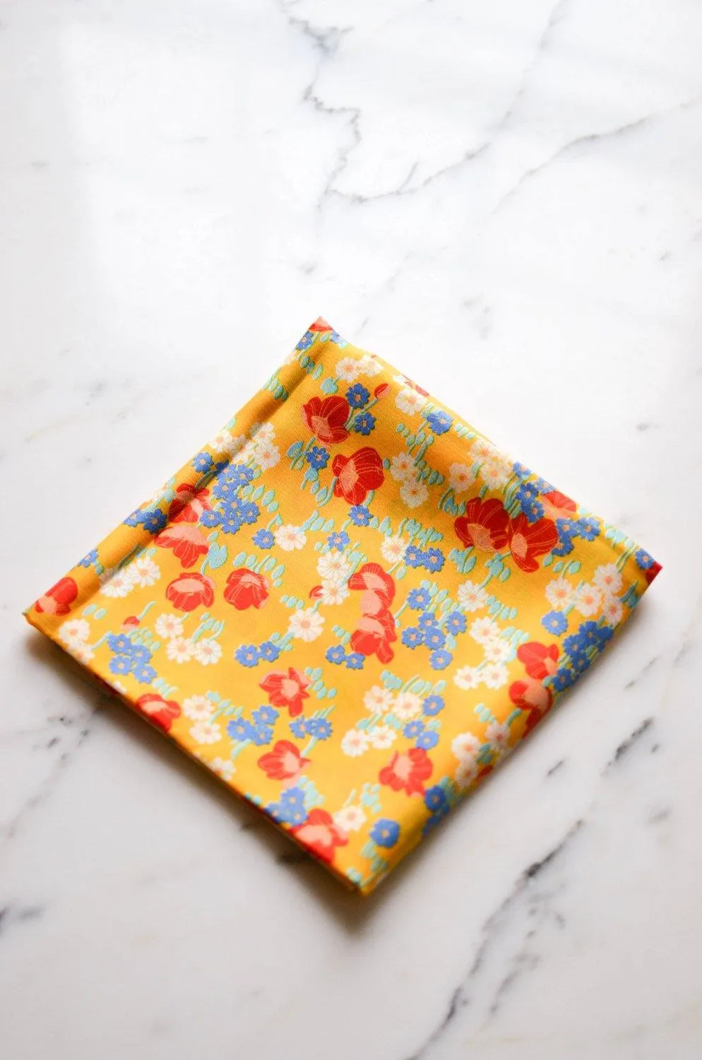 Echo Chinon Silk Scarf, Colorful, Bright, Yellow, Red, White, Square Shape, 1960s
