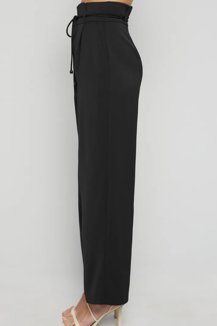 FIENNA HIGH WAISTED PANTS - Black