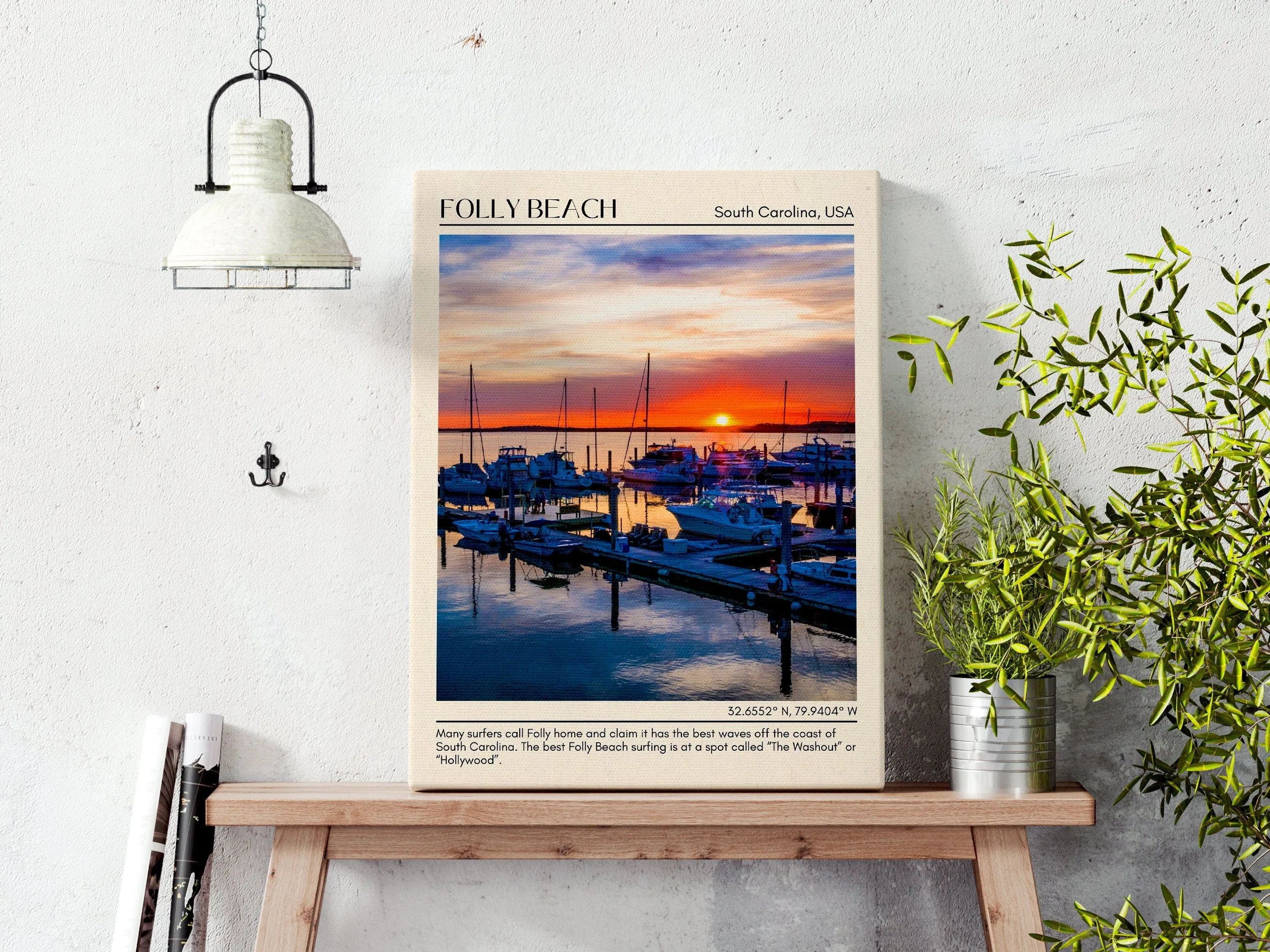 Folly Beach Wall Canvas, South Carolina, USA