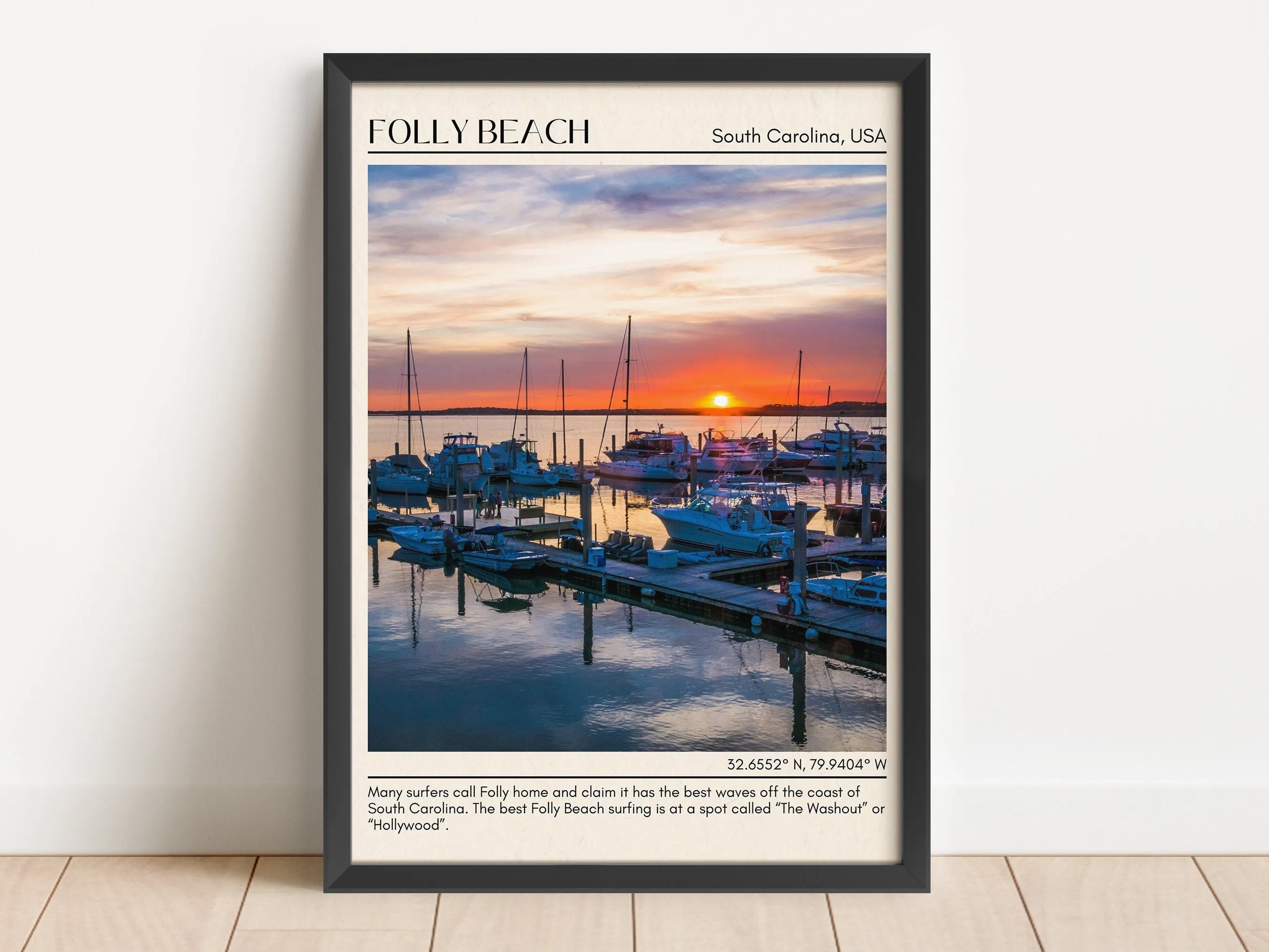 Folly Beach Wall Canvas, South Carolina, USA