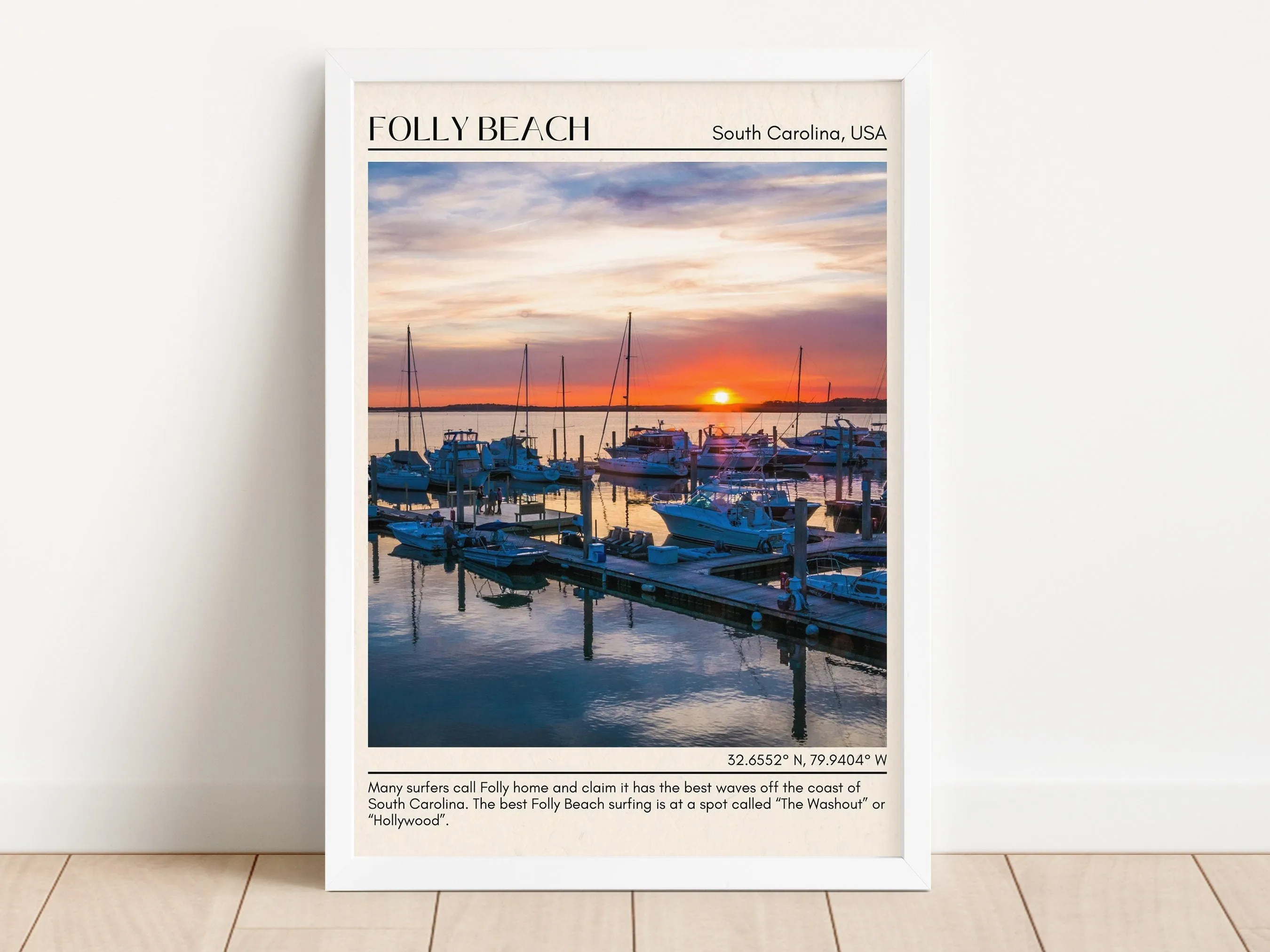 Folly Beach Wall Canvas, South Carolina, USA