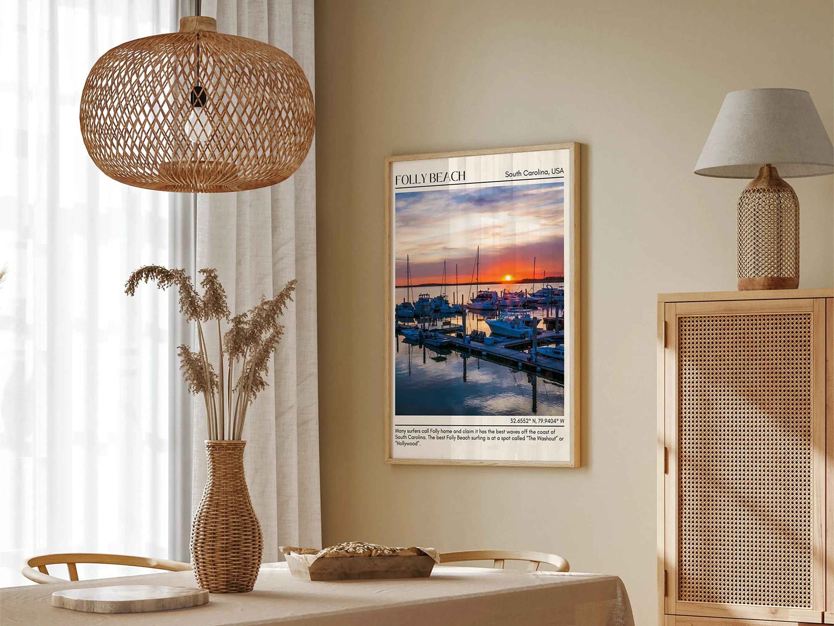 Folly Beach Wall Canvas, South Carolina, USA