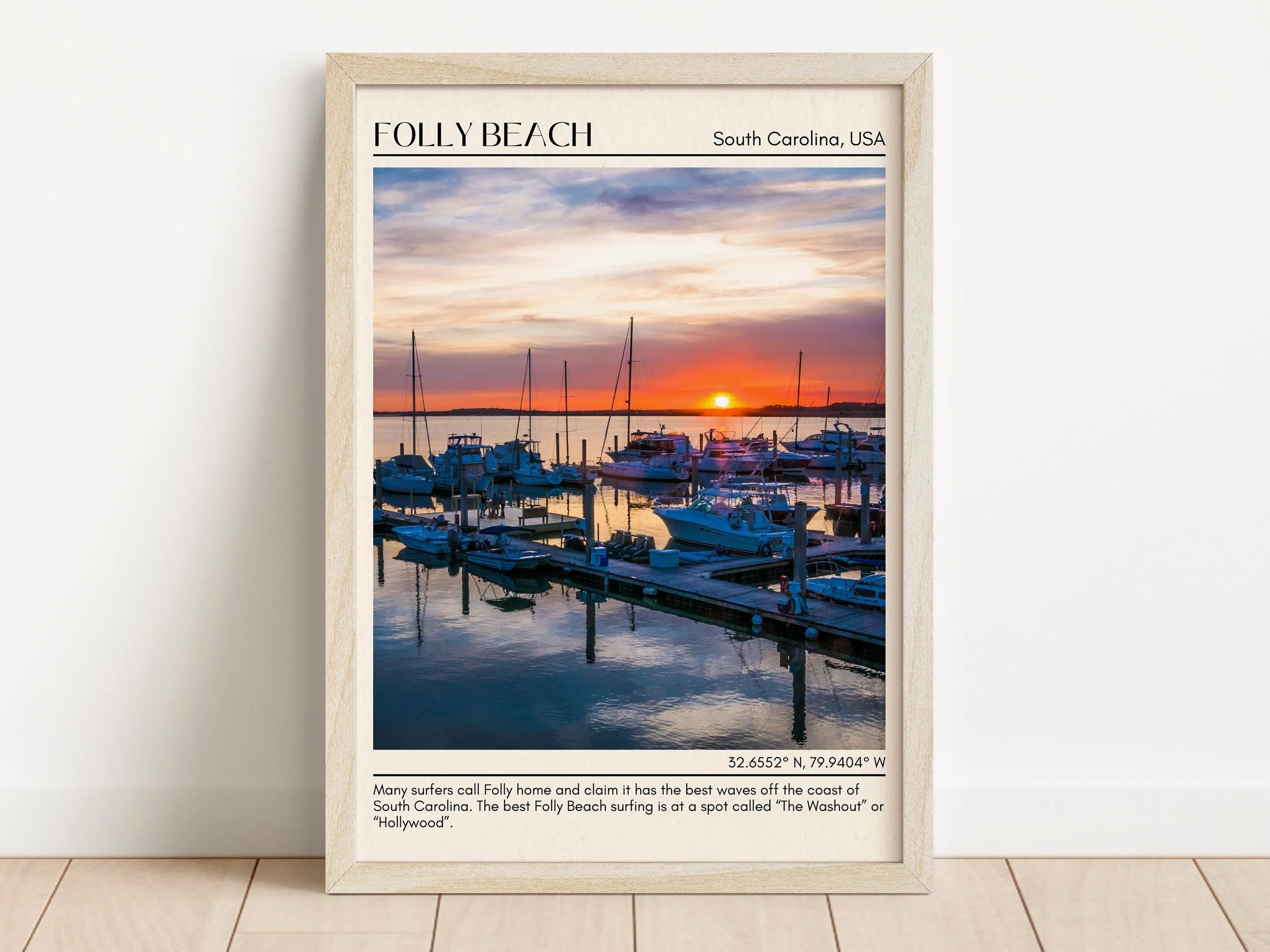 Folly Beach Wall Canvas, South Carolina, USA