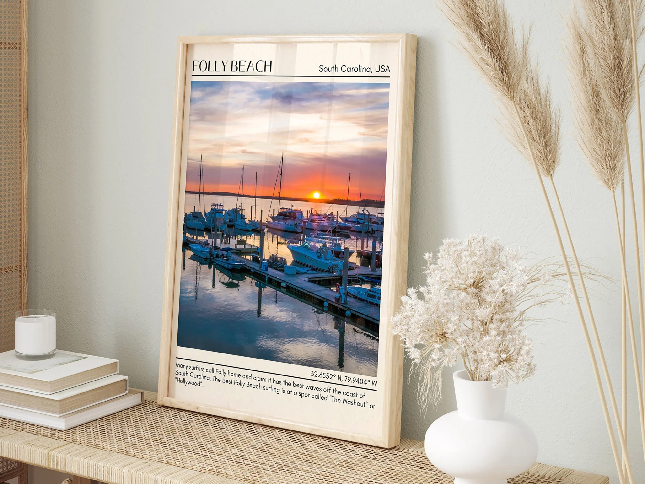 Folly Beach Wall Canvas, South Carolina, USA