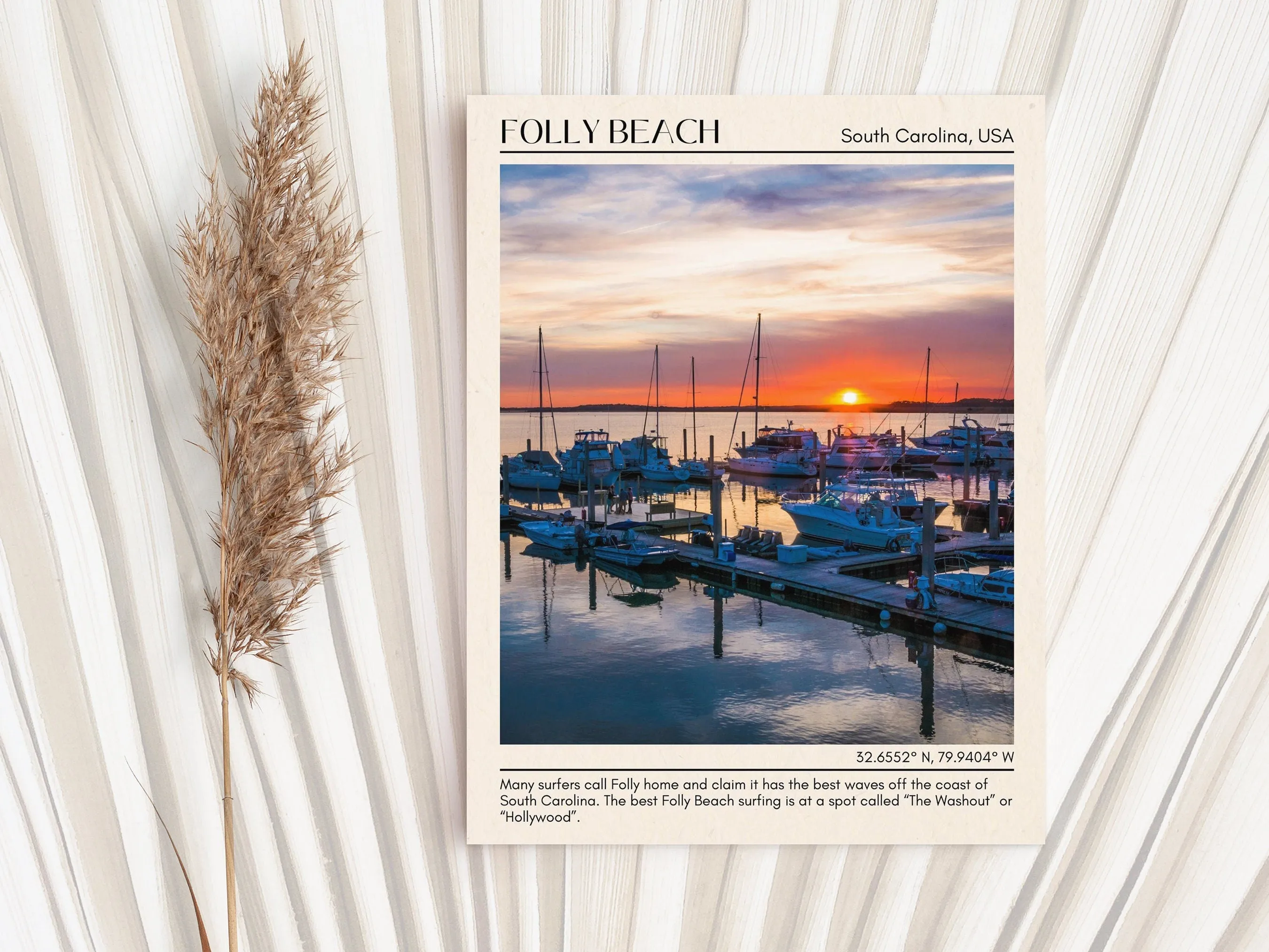 Folly Beach Wall Canvas, South Carolina, USA