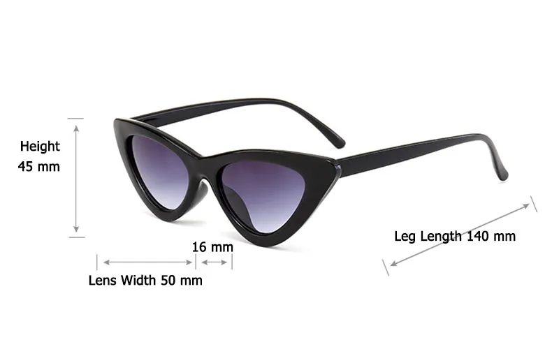Gafas de Sol Lolita Cat Eye Agogo fashion Vintage Retro Hipster armazón rojo lentes de mica negra