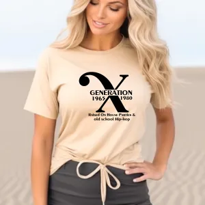 Generation X t-shirts | Crew neck | V Neck| Raised on House Parties | SEC Apparel