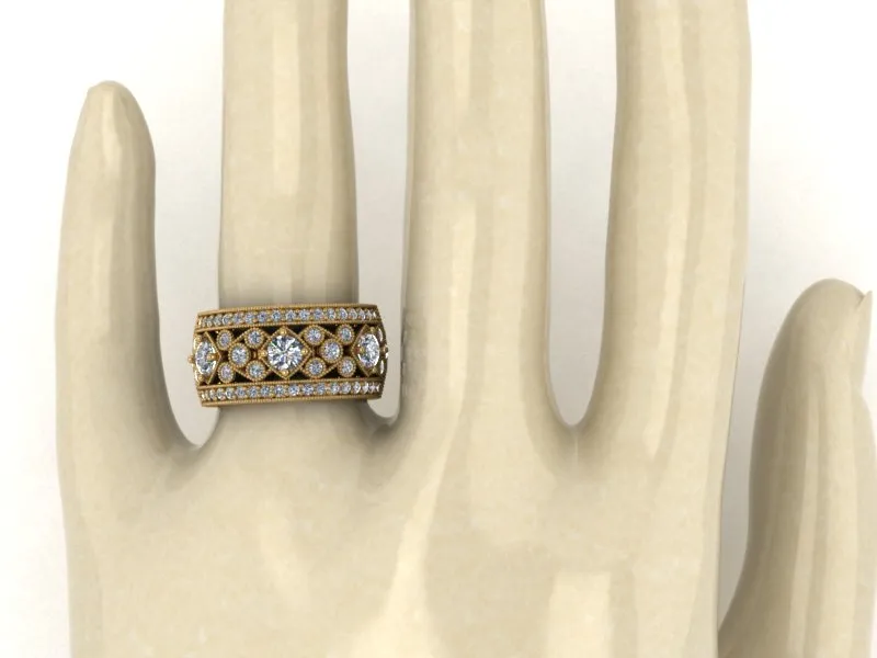 Grace - Wide Diamond Vintage Inspired Band