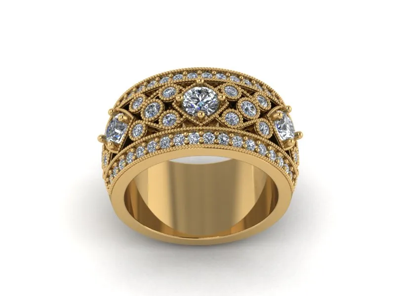 Grace - Wide Diamond Vintage Inspired Band