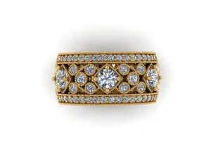 Grace - Wide Diamond Vintage Inspired Band