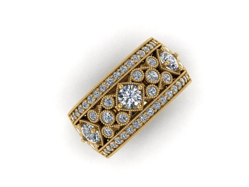 Grace - Wide Diamond Vintage Inspired Band