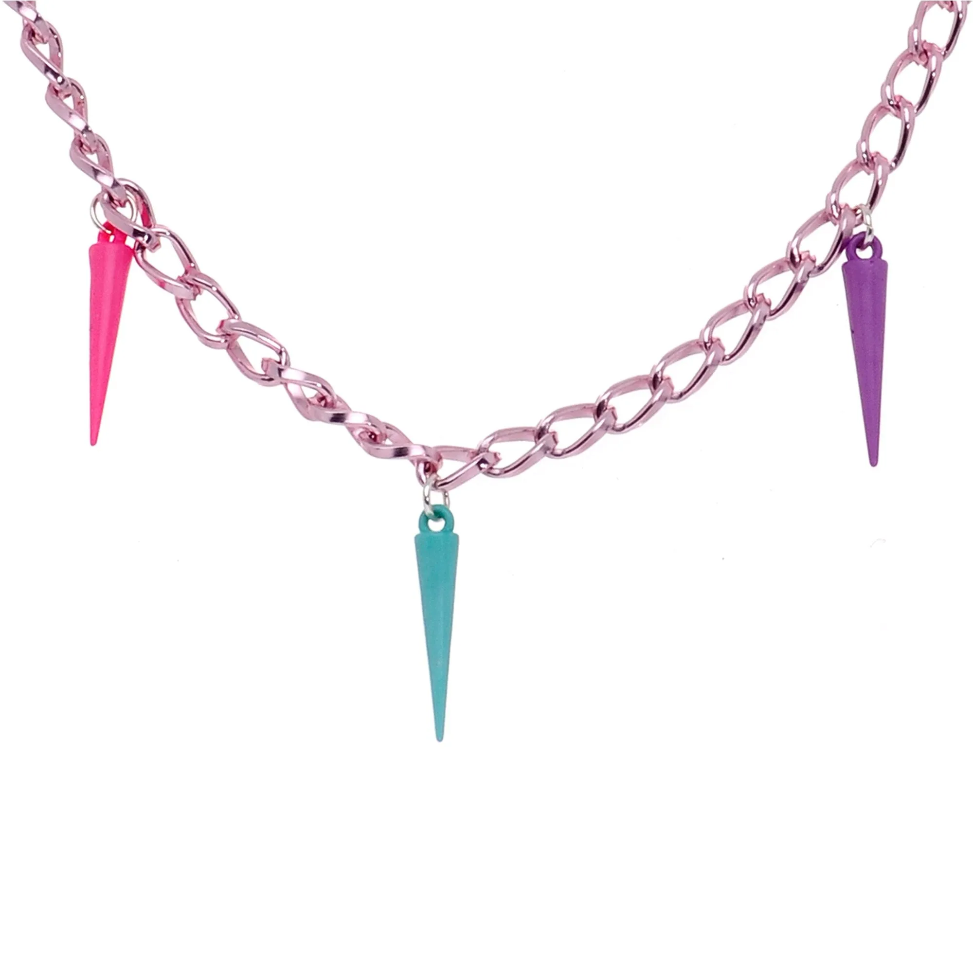 Handcrafted 14 Gauge 5/8 Retro 80s Purple Spike Dangle Nipple Chain
