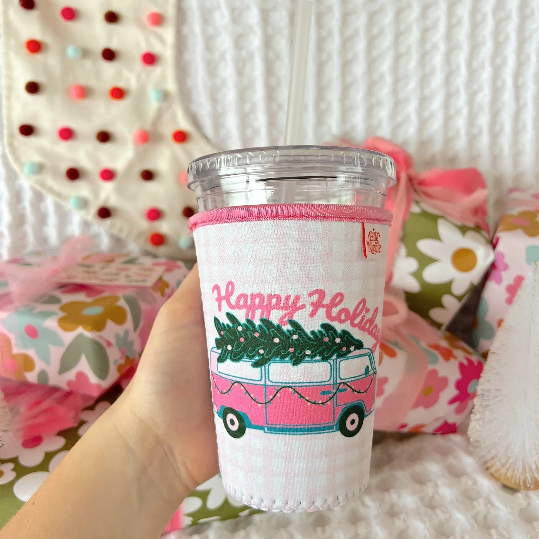 Happy Holidays Van Coffee Cup Cover
