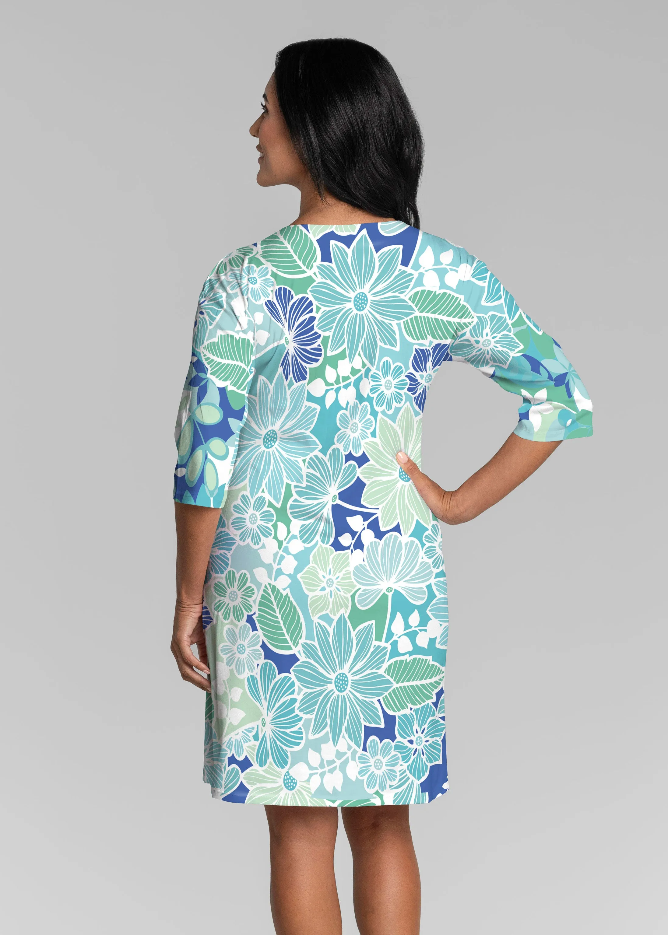 Hawaii Isles (13609) ~ Lucy 3/4 Sleeve V-Neck Dress