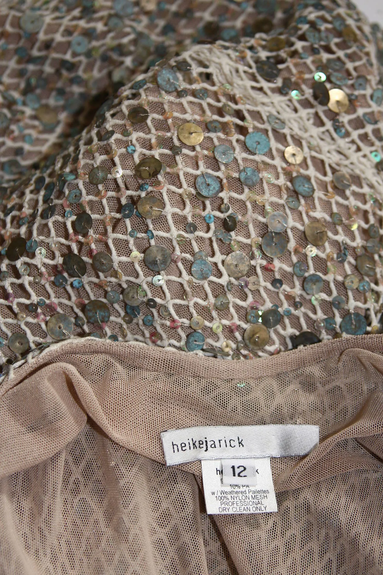 HEIKE JARICK Weathered Paillettes Bronze Dress Size 12