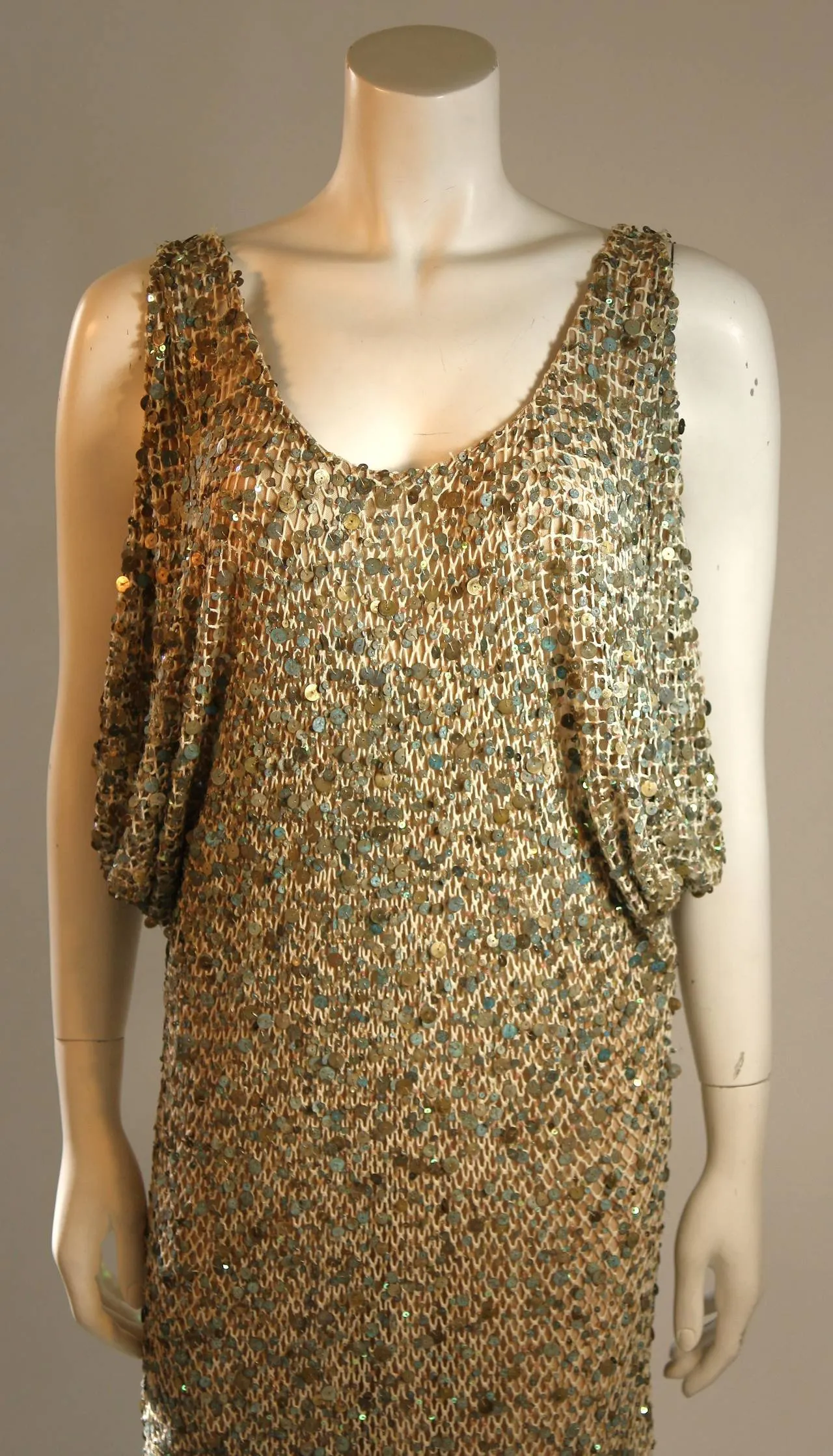HEIKE JARICK Weathered Paillettes Bronze Dress Size 12