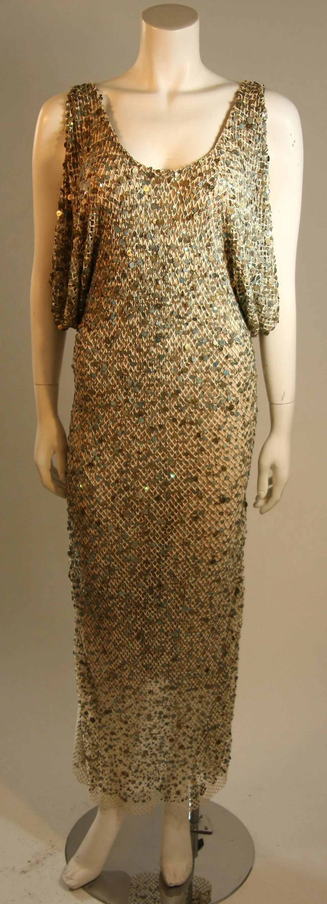 HEIKE JARICK Weathered Paillettes Bronze Dress Size 12