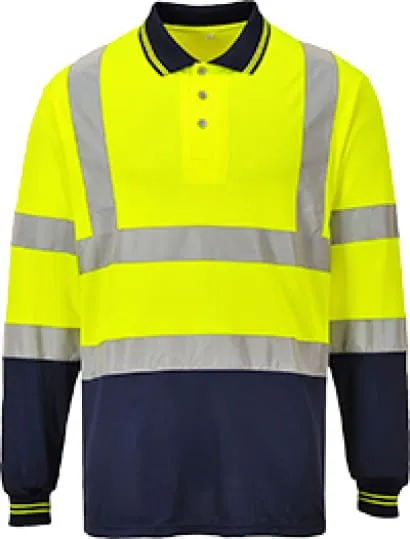 Hi Vis Two Tone Long Sleeved Polo shirt Portwest S279