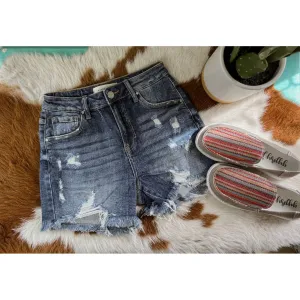 High Rise Destroyed Shorts