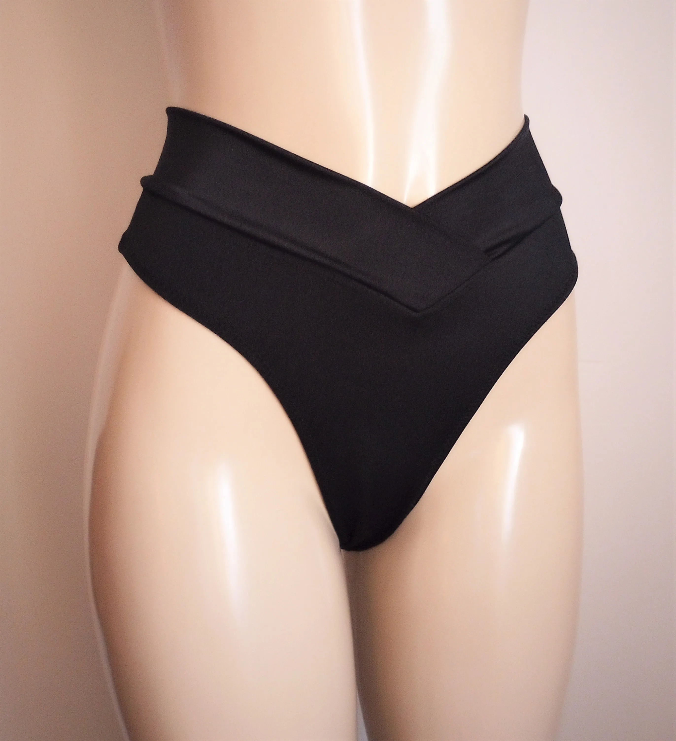 High Waist Thong Crisscross Band Bikini Bottom
