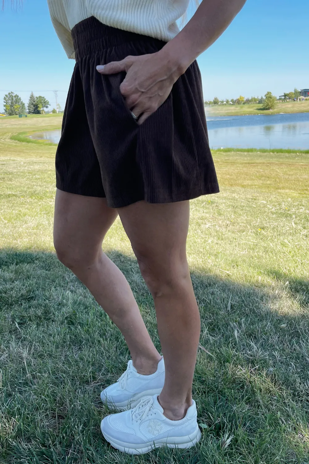 High Waisted Corduroy Shorts