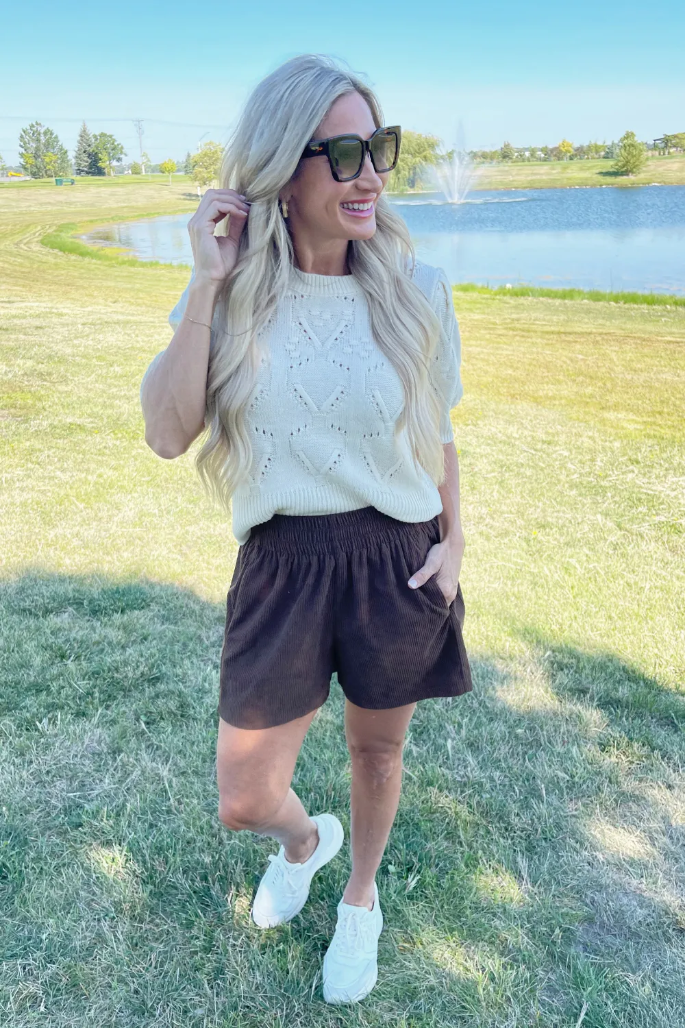 High Waisted Corduroy Shorts