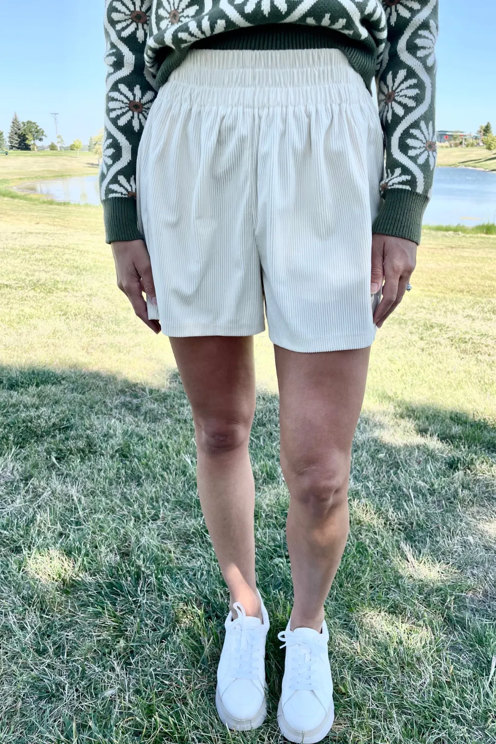 High Waisted Corduroy Shorts