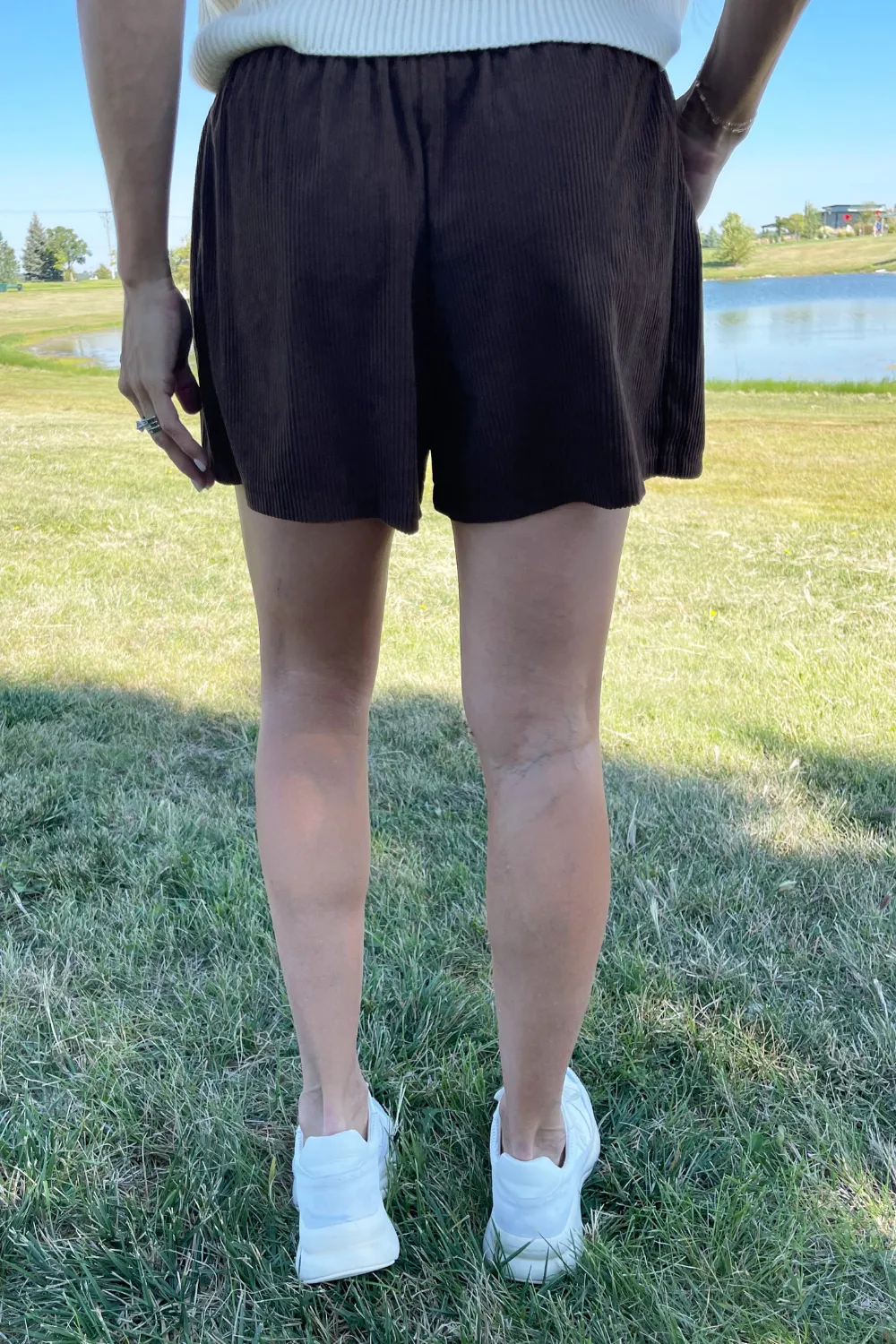 High Waisted Corduroy Shorts