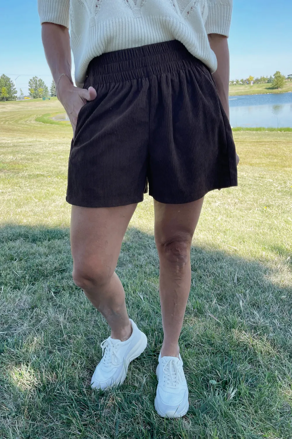 High Waisted Corduroy Shorts