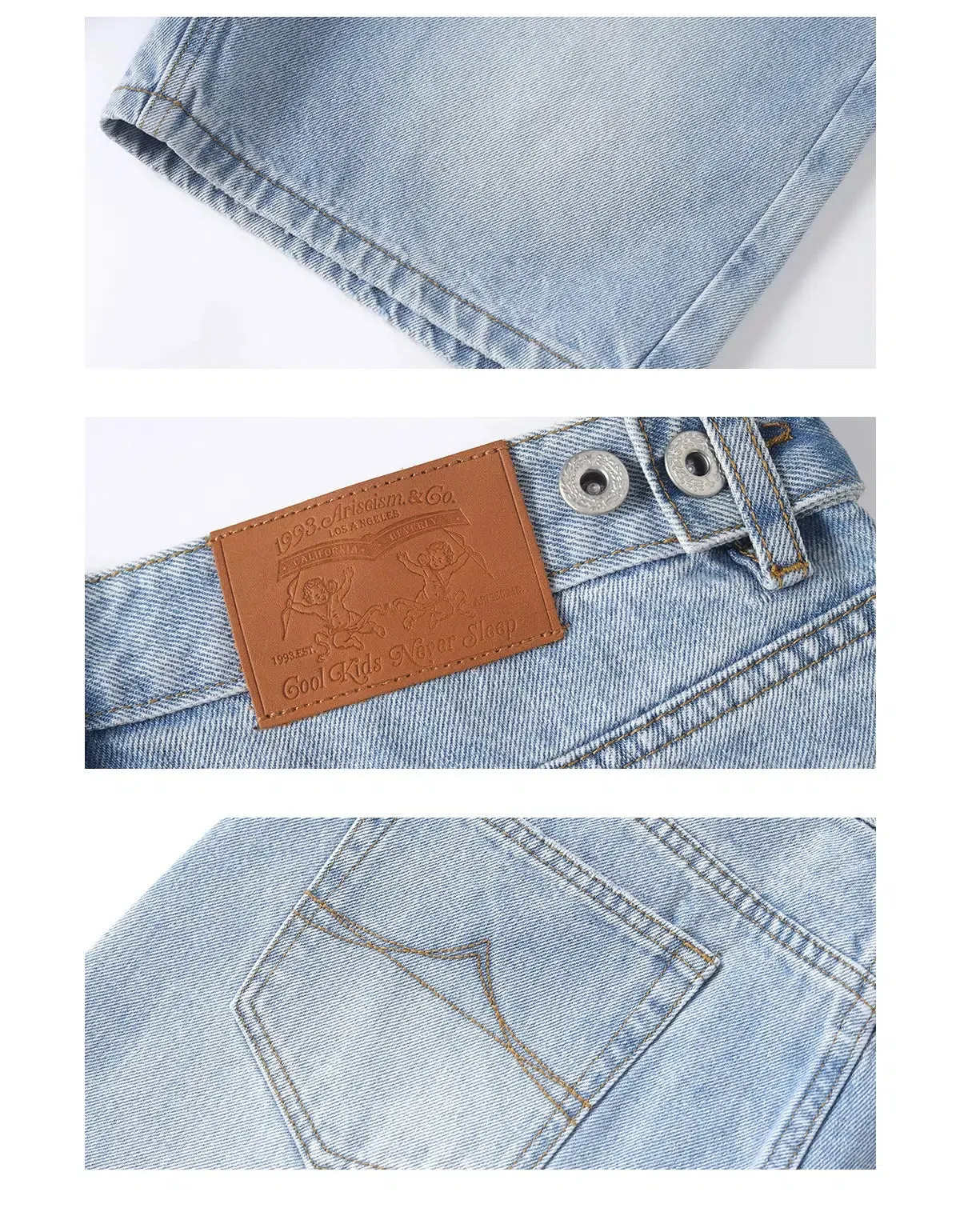 High-Waisted Denim Bermuda Shorts