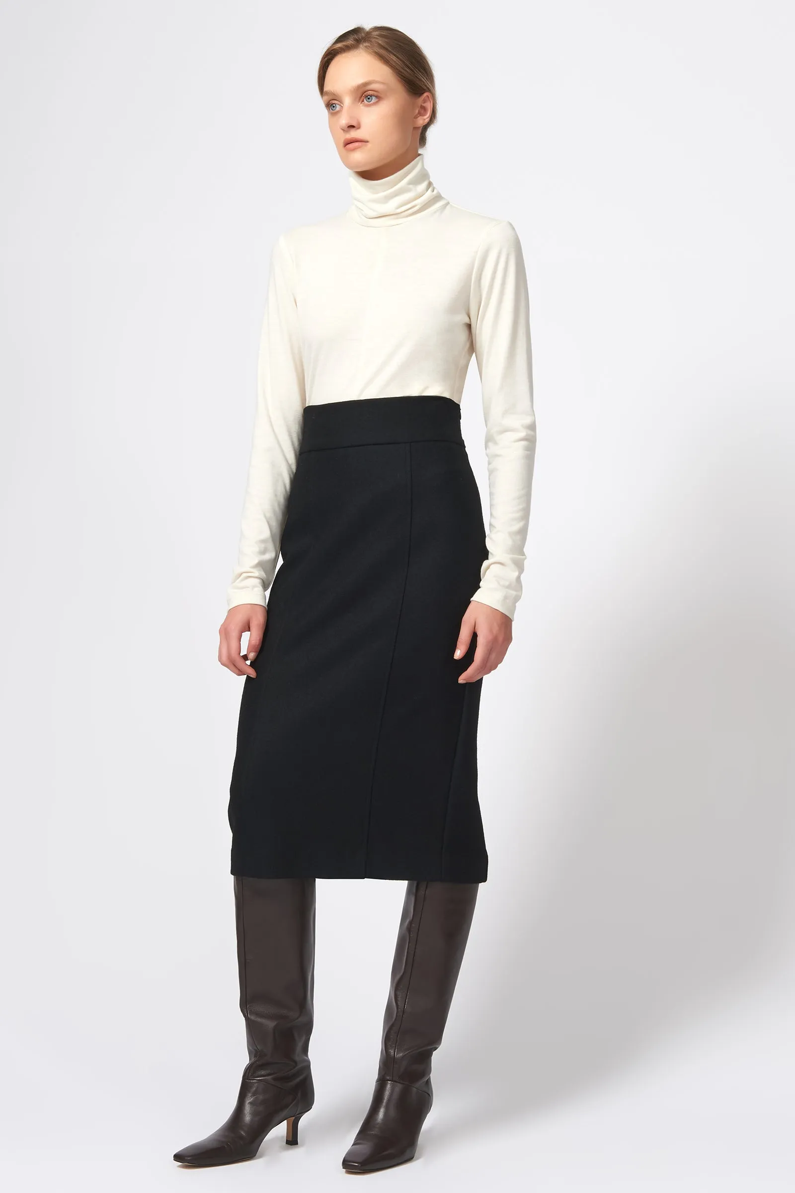 High Waisted Pencil Skirt - Black