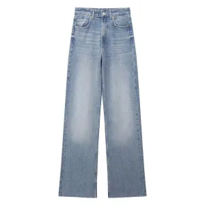 High Waisted Straight Leg Denim Jeans